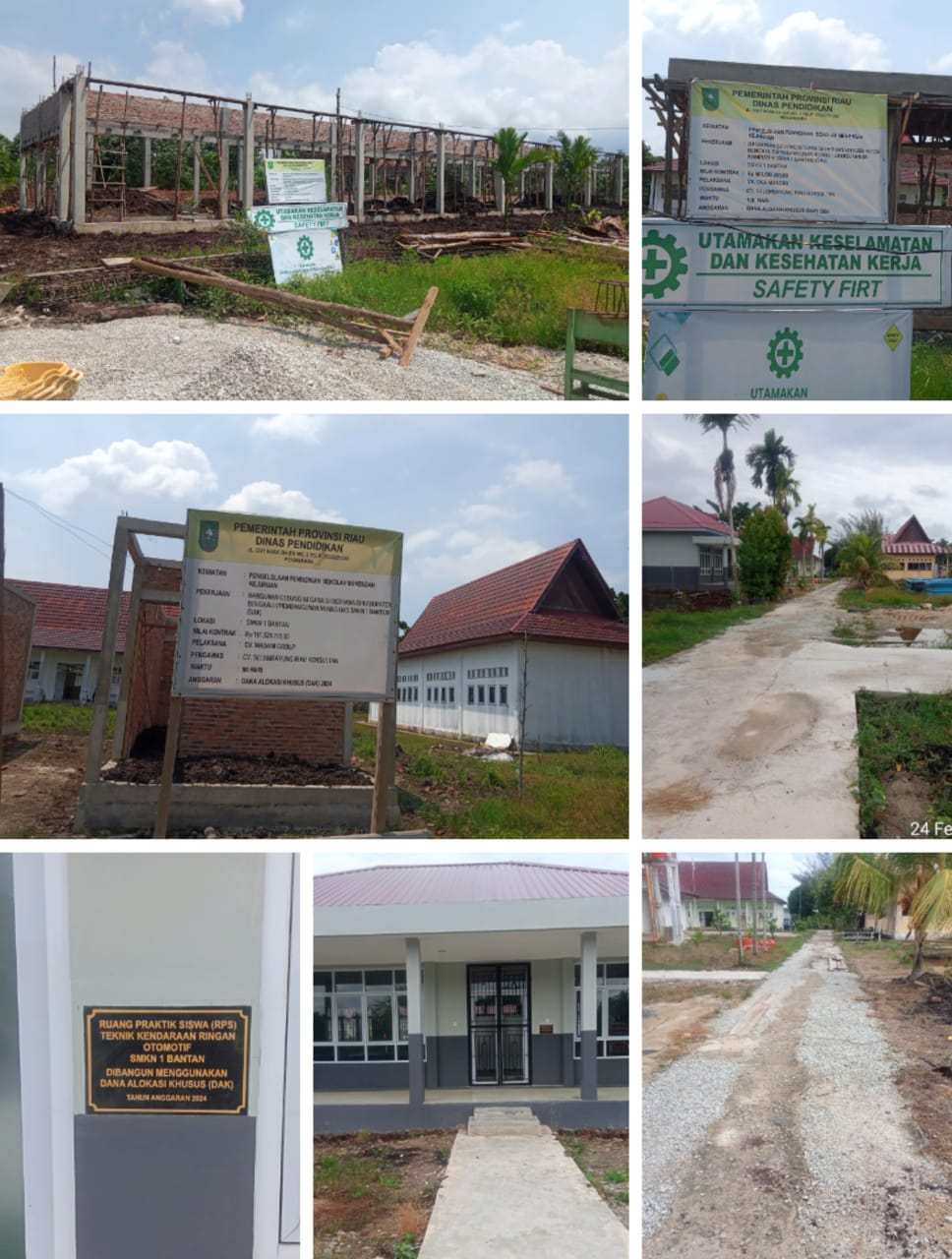 Diduga Tiga Proyek Pekerjaan Fisik di Sekolah SMKN 1 Bantan, Lebih Dari 2,5 Milyar Dana  Alokasi Dikerjakan Asal Jadi 