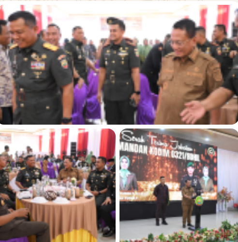 Bupati Rohil H Bistamam dan Wabup Jhony Charles Hadiri BI Sertijab Dandim 0321 Rokan Hilir