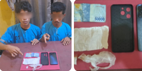 Polsek Sungai Mandau, Tangkap Dua Pemuda Pelaku Pengedar Narkoba Jenis Shabu 