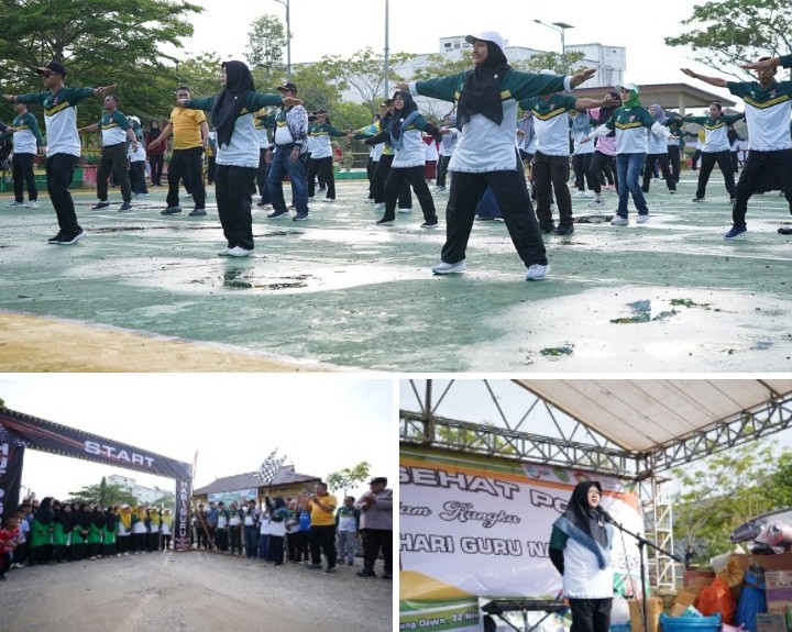 Bupati Siak Lepas Jalan Santai HUT Ke-80 PGRI dan Hari Guru di Dayun