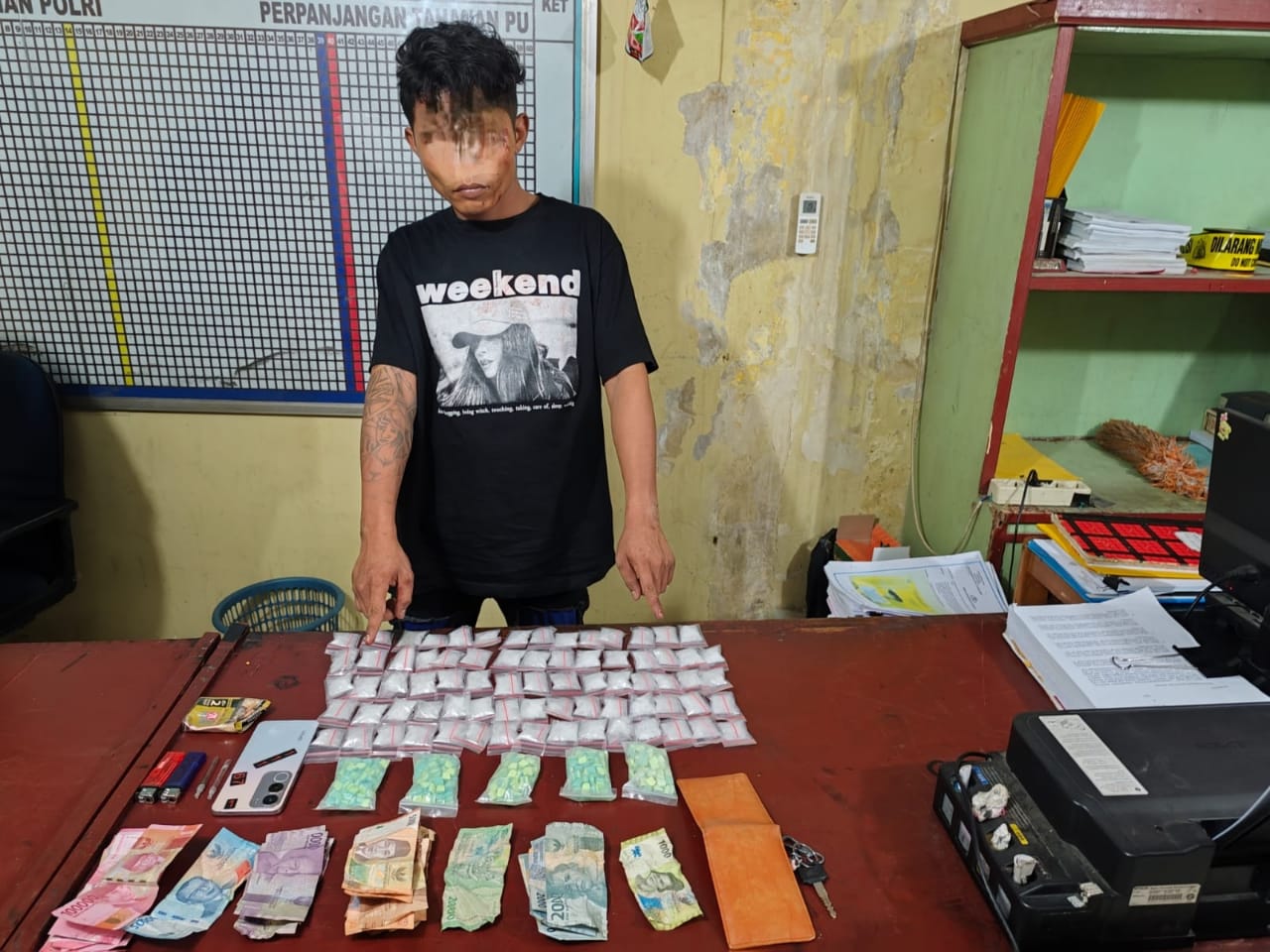 Polsek Kandis Gagalkan Peredaran Shabu dan Ekstasi, 74 Paket Shabu dan 501 Butir Pil Diamankan