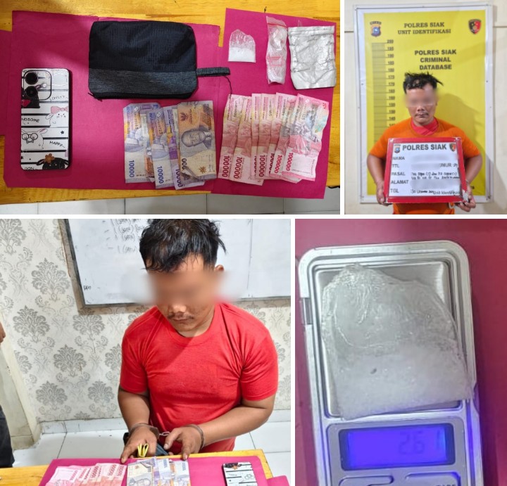 Polres Siak Bongkar Peredaran Shabu di Lubuk Dalam, Bandar Diamankan Bersama Barang Bukti