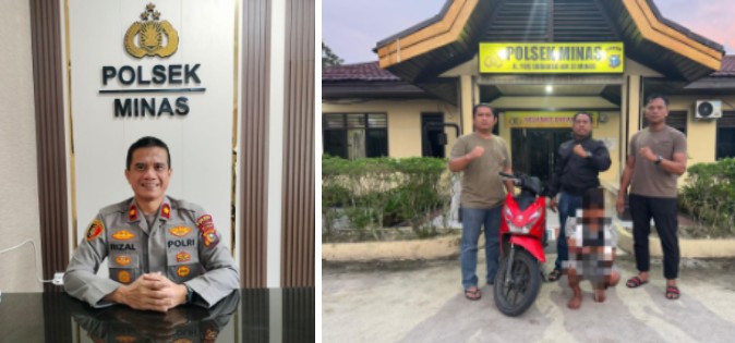 Polsek Minas Bekuk Pelaku Curanmor dan HP, Buron hingga Sumbar Berakhir Ditangkap