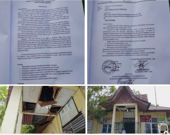 Memprihatinkan, Kantor Kepala Sekolah SDN 05 Pangkalan Pisang Rusak Berat, Proposal Sudah Dua Kali Diajukan