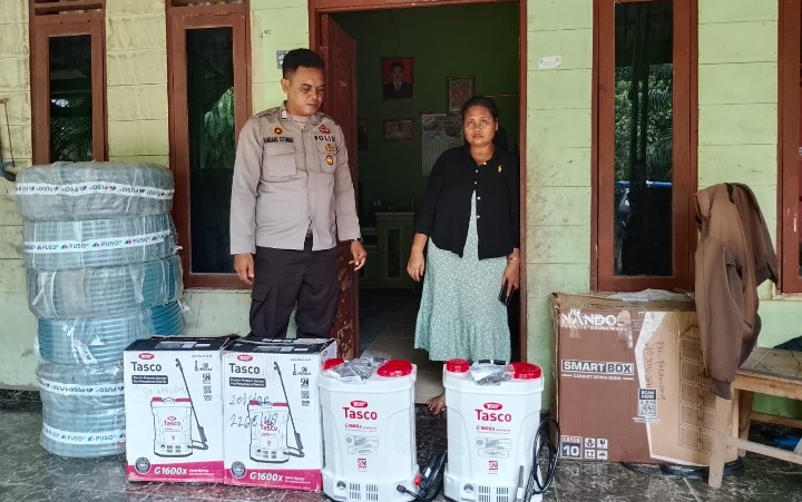 Polsek Sungai Mandau Dukung Ketahanan Pangan, Salurkan Bantuan Alat Pertanian untuk Kelompok Tani Jagung Pipil