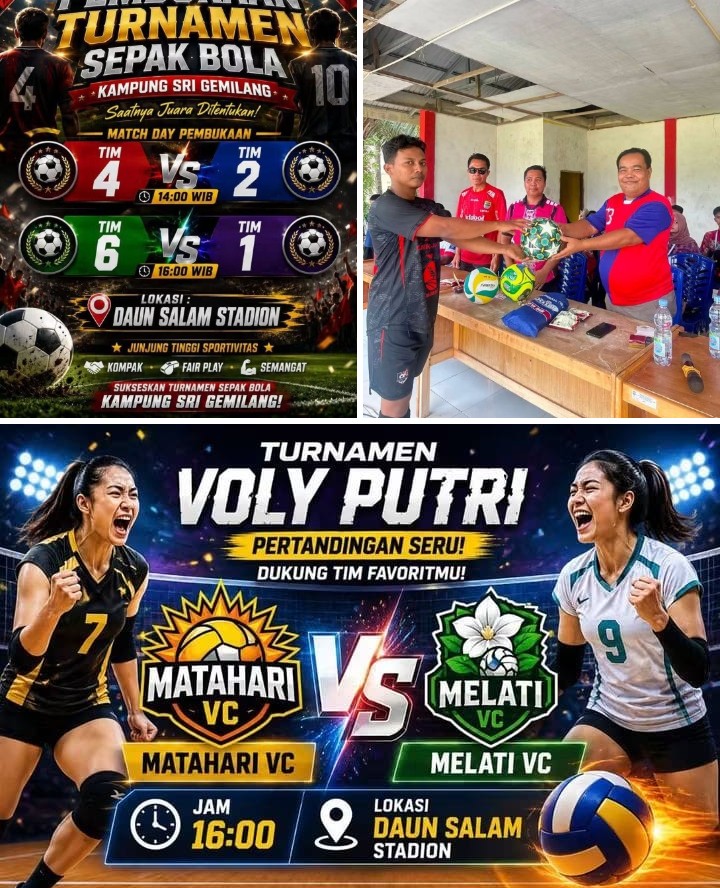 Semarak HUT ke-81 RI, Penghulu Sri Gemilang Buka Turnamen Sepak Bola dan Voli Antarlingkungan