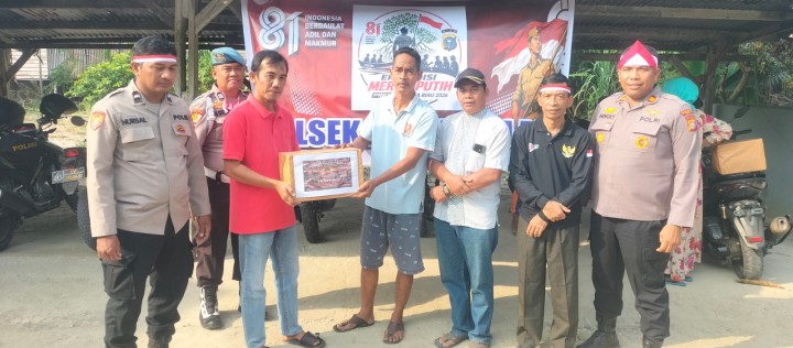 Ekspedisi Merah Putih Presisi Polsek Lubuk Dalam, Bagikan Sembako dan Tanam Pohon Sambut HUT RI ke-81
