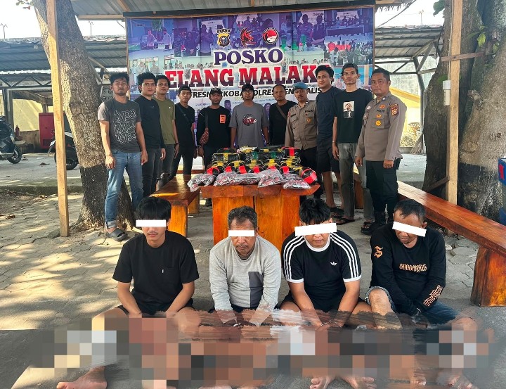GEMPAR! Polres Bengkalis Sita 29 Kg Sabu, 122 Ribu Ekstasi dan 394 Cartridge Etomidate, 4 Orang Dibekuk