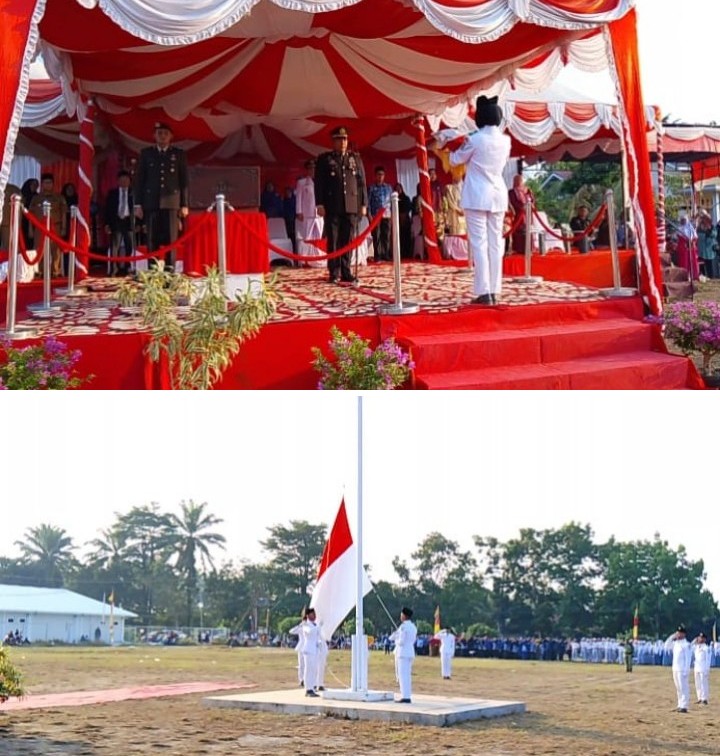 Kapolsek Lubuk Dalam Pimpin Upacara Penurunan Bendera HUT RI ke-81