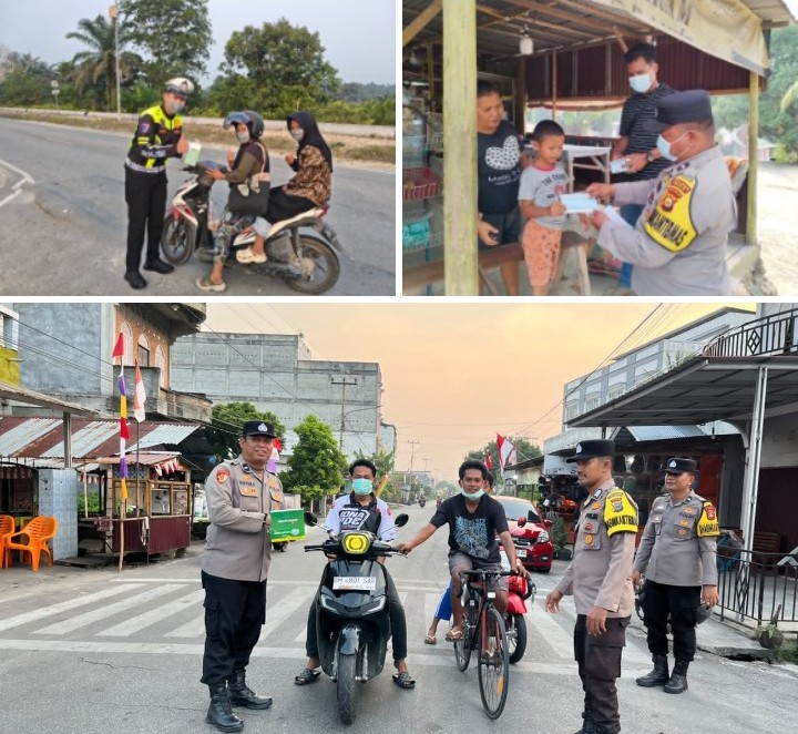 Kabut Asap Ganggu Warga, Polres Siak Kerahkan Jajaran Bagikan Ribuan Masker