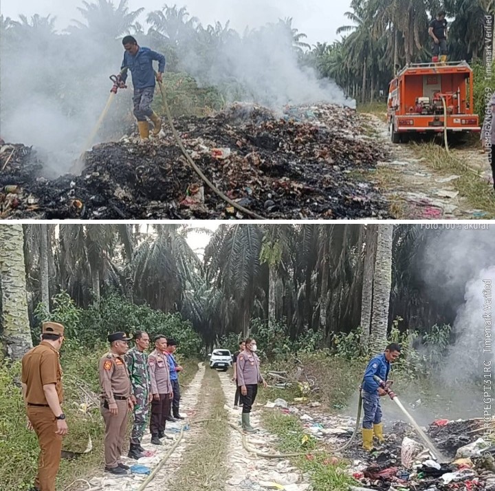 TPA Rawang Kao Terbakar, Camat Andri Fauzar Turun Langsung Padamkan Api